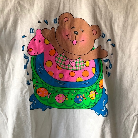Y2K Painted Tee by I'm Yours Bear Motif - Picture 2 of 4